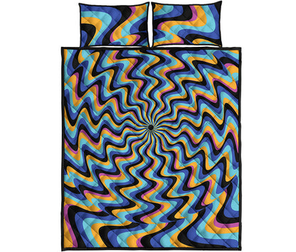 Psychedelic Illusory Motion Print Quilt Bed Set