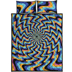 Psychedelic Illusory Motion Print Quilt Bed Set