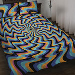 Psychedelic Illusory Motion Print Quilt Bed Set