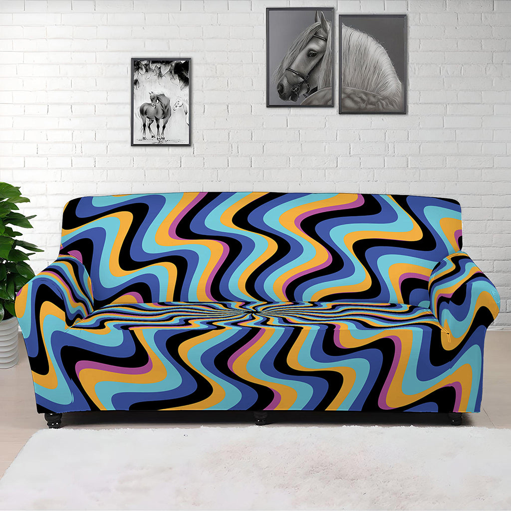 Psychedelic Illusory Motion Print Sofa Cover