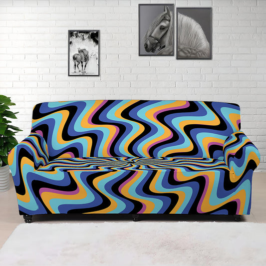 Psychedelic Illusory Motion Print Sofa Cover