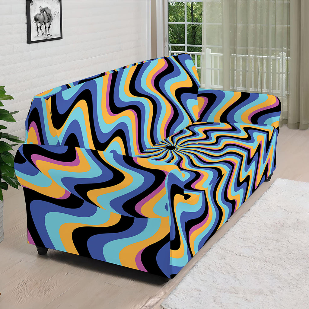 Psychedelic Illusory Motion Print Sofa Cover