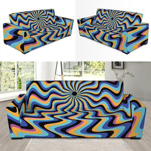 Psychedelic Illusory Motion Print Sofa Slipcover