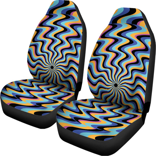 Psychedelic Illusory Motion Print Universal Fit Car Seat Covers