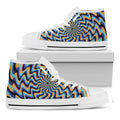 Psychedelic Illusory Motion Print White High Top Sneakers