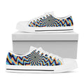 Psychedelic Illusory Motion Print White Low Top Sneakers