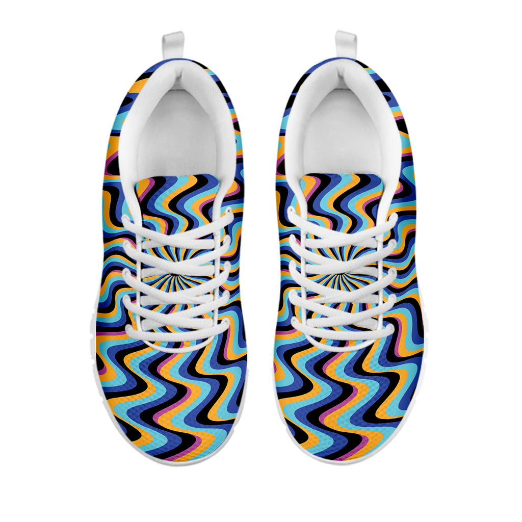 Psychedelic Illusory Motion Print White Sneakers