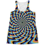Psychedelic Illusory Motion Print Women's Racerback Tank Top