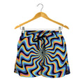Psychedelic Illusory Motion Print Women's Shorts