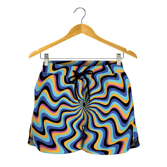 Psychedelic Illusory Motion Print Women's Shorts