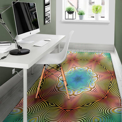 Psychedelic Kaleidoscope Print Area Rug