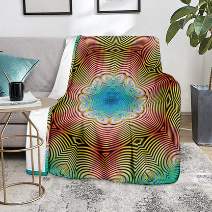 Psychedelic Kaleidoscope Print Blanket
