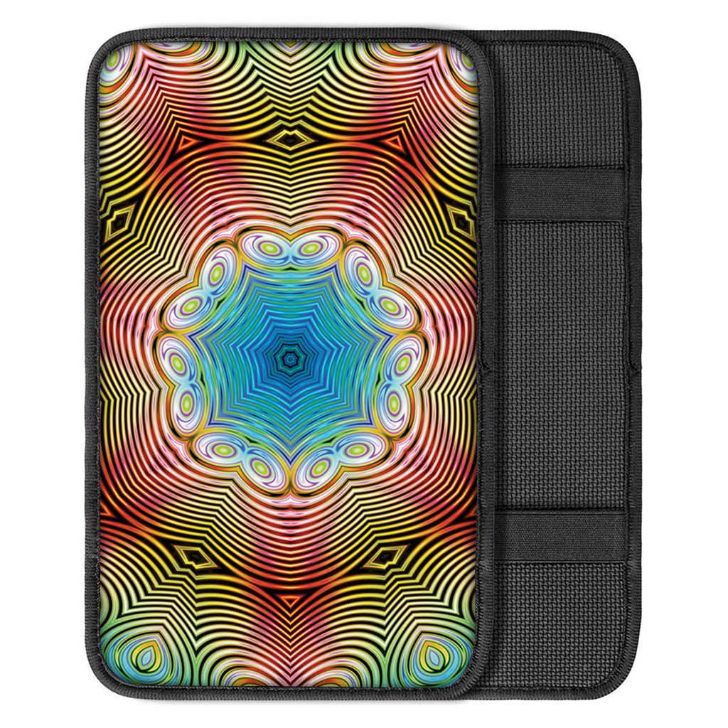 Psychedelic Kaleidoscope Print Car Center Console Cover