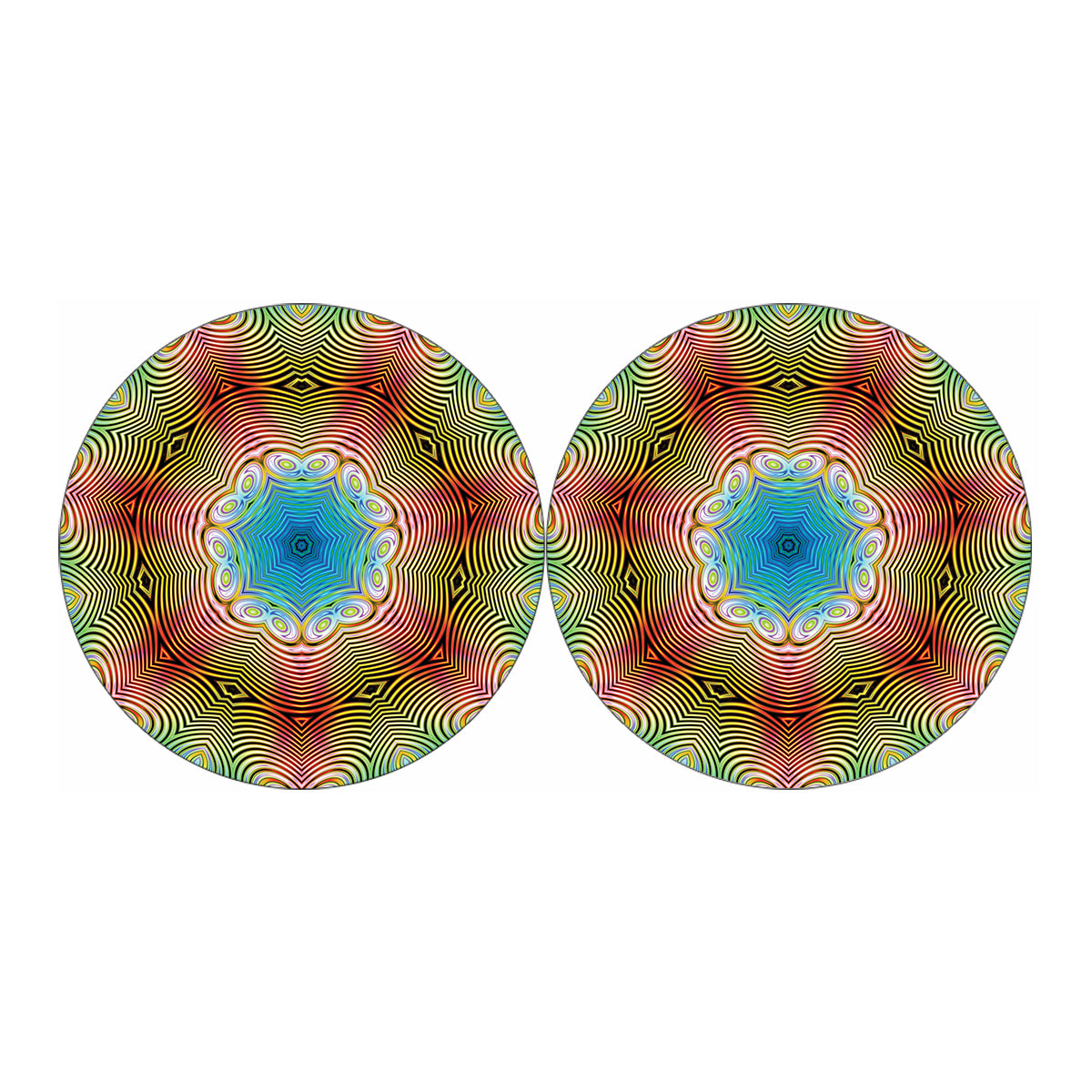 Psychedelic Kaleidoscope Print Car Coasters