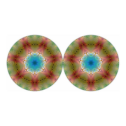 Psychedelic Kaleidoscope Print Car Coasters