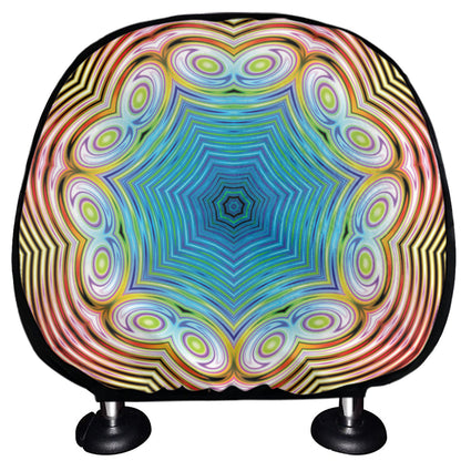 Psychedelic Kaleidoscope Print Car Headrest Covers
