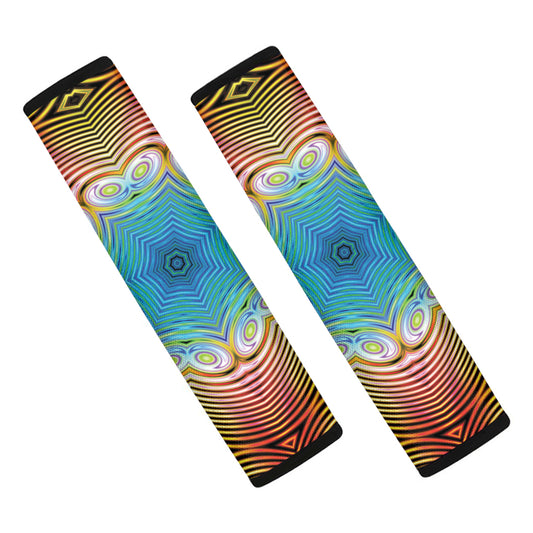 Psychedelic Kaleidoscope Print Car Seat Belt Covers
