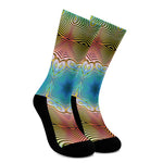 Psychedelic Kaleidoscope Print Crew Socks