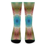Psychedelic Kaleidoscope Print Crew Socks
