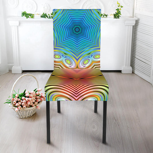 Psychedelic Kaleidoscope Print Dining Chair Slipcover