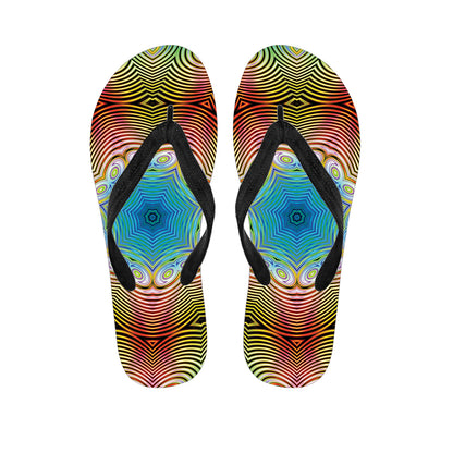 Psychedelic Kaleidoscope Print Flip Flops