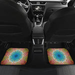 Psychedelic Kaleidoscope Print Front and Back Car Floor Mats