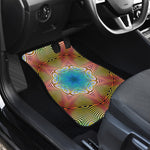 Psychedelic Kaleidoscope Print Front and Back Car Floor Mats