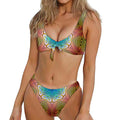 Psychedelic Kaleidoscope Print Front Bow Tie Bikini