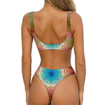 Psychedelic Kaleidoscope Print Front Bow Tie Bikini