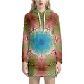 Psychedelic Kaleidoscope Print Pullover Hoodie Dress