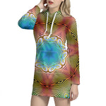 Psychedelic Kaleidoscope Print Hoodie Dress