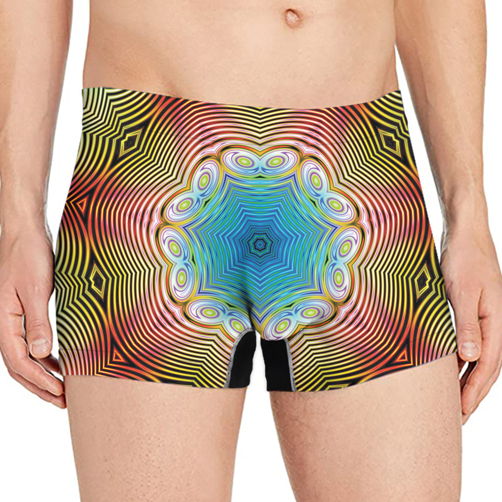 Psychedelic Kaleidoscope Print Men's Boxer Briefs