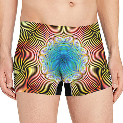 Psychedelic Kaleidoscope Print Men's Boxer Briefs