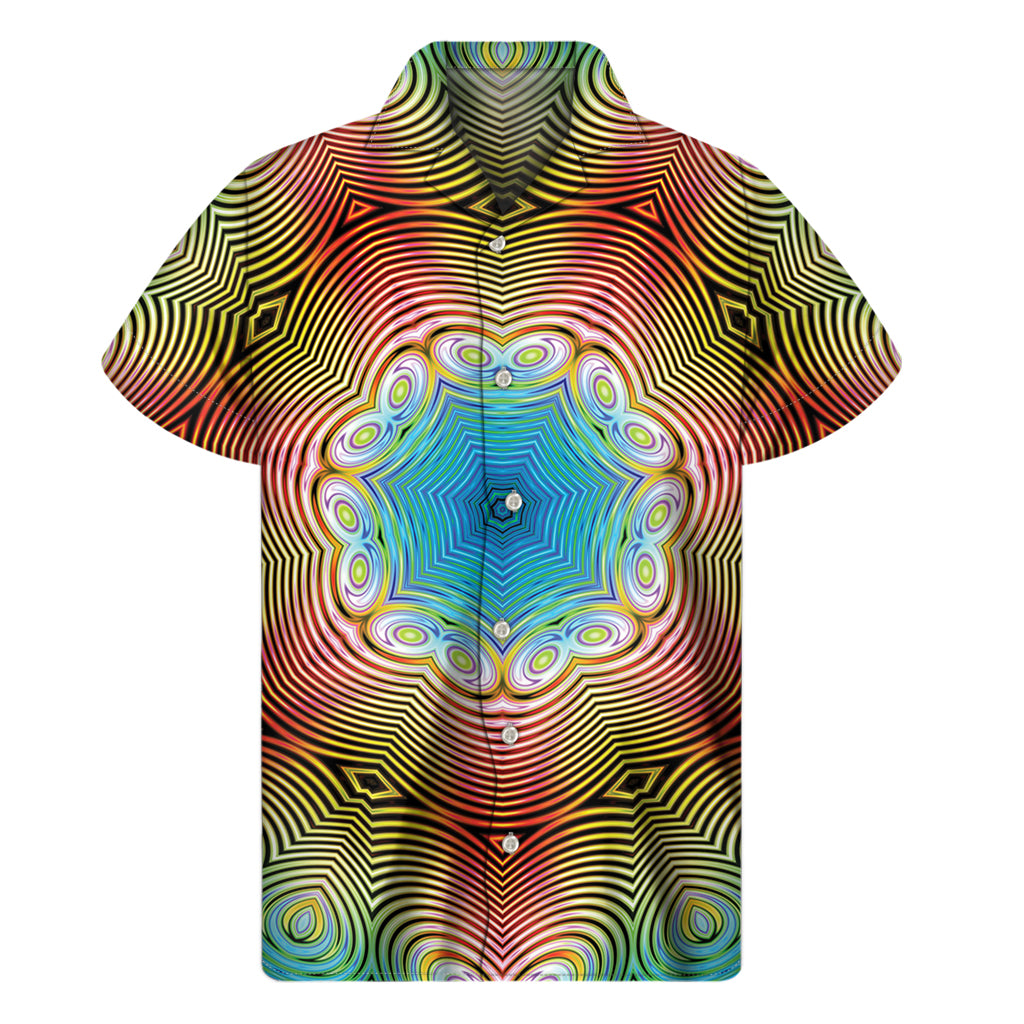 Psychedelic Kaleidoscope Print Men's Short Sleeve Shirt