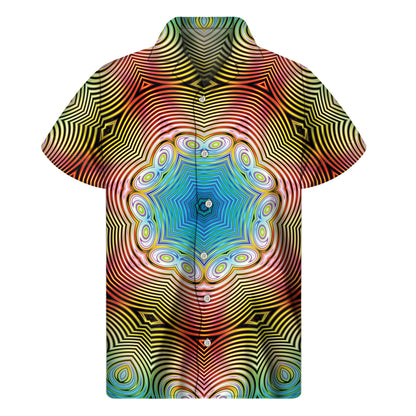 Psychedelic Kaleidoscope Print Men's Short Sleeve Shirt