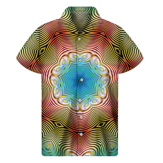 Psychedelic Kaleidoscope Print Men's Short Sleeve Shirt