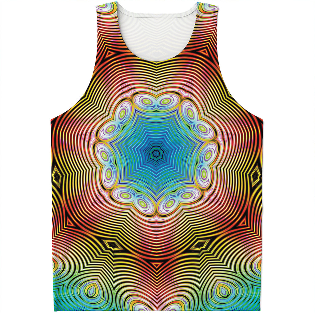 Psychedelic Kaleidoscope Print Men's Tank Top