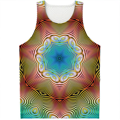 Psychedelic Kaleidoscope Print Men's Tank Top