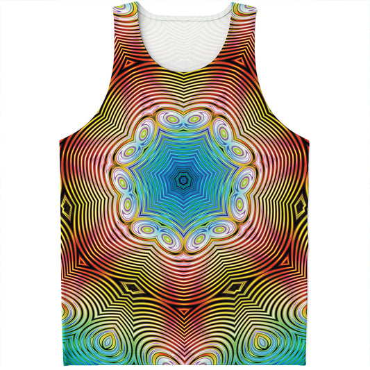 Psychedelic Kaleidoscope Print Men's Tank Top