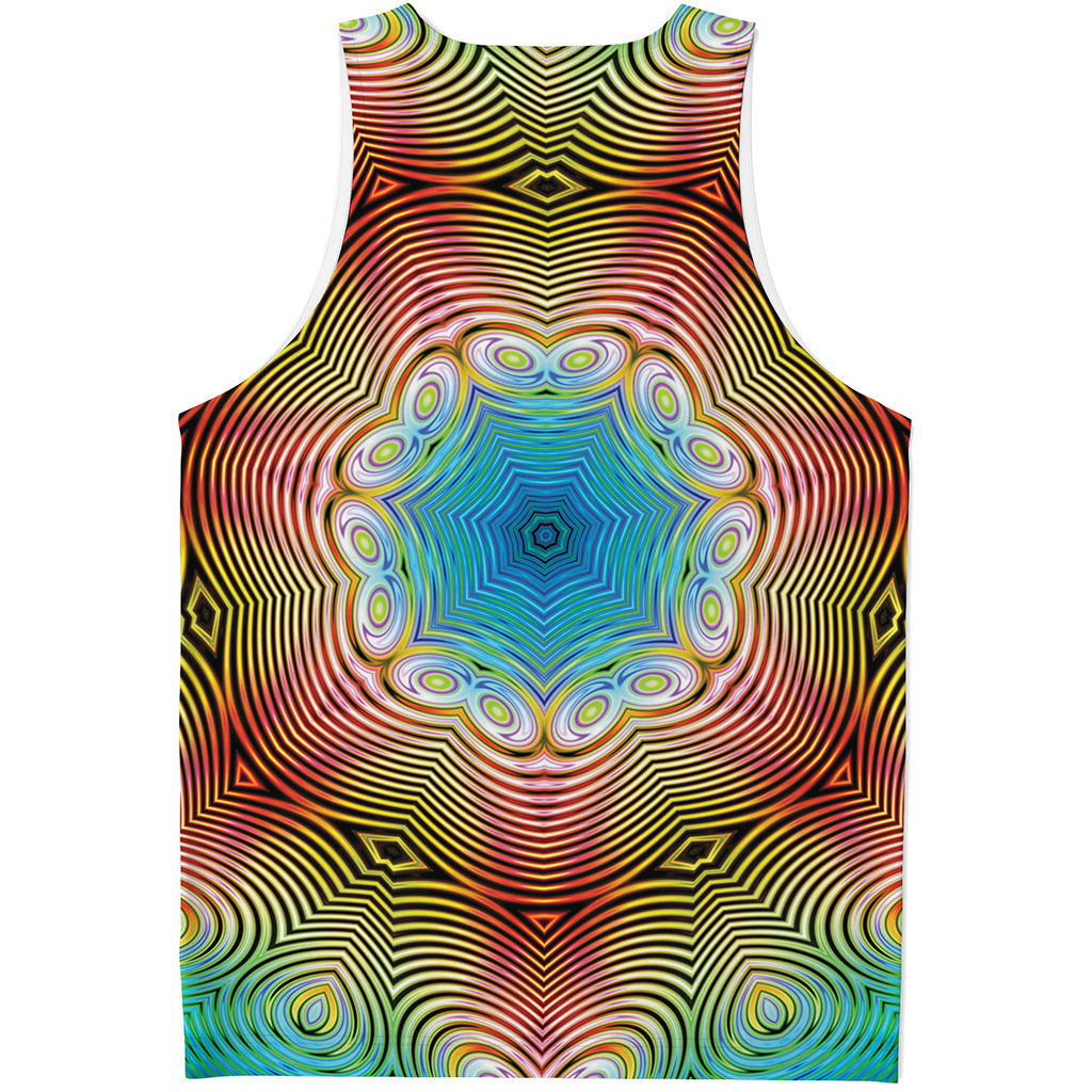 Psychedelic Kaleidoscope Print Men's Tank Top