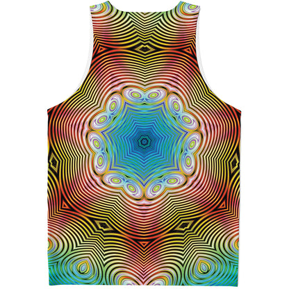 Psychedelic Kaleidoscope Print Men's Tank Top