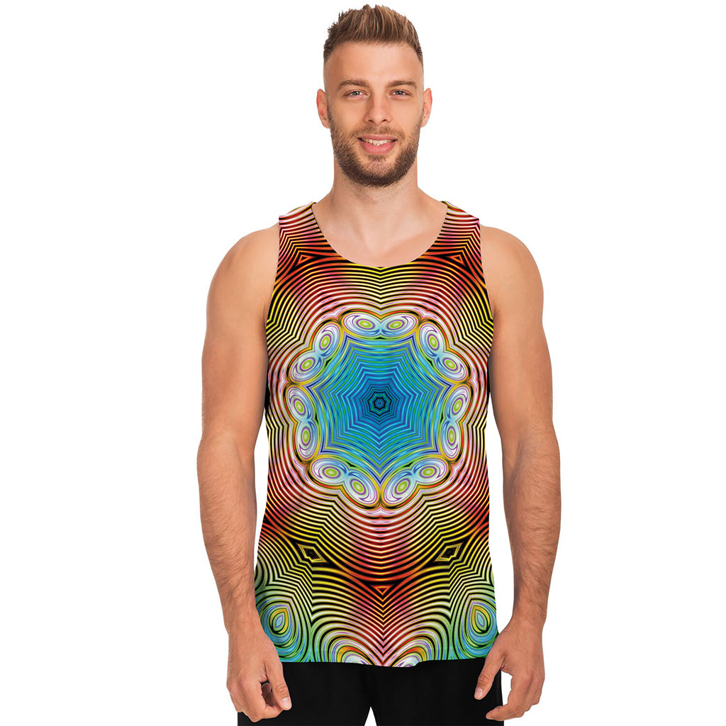Psychedelic Kaleidoscope Print Men's Tank Top