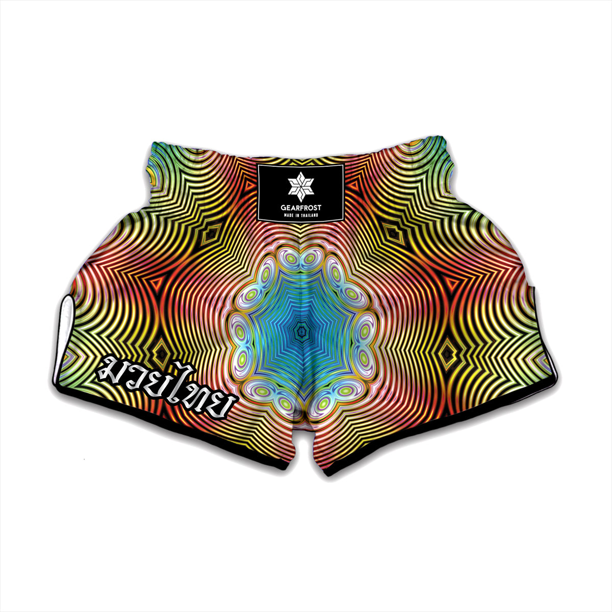 Psychedelic Kaleidoscope Print Muay Thai Boxing Shorts