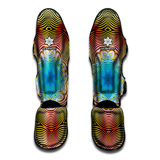 Psychedelic Kaleidoscope Print Muay Thai Shin Guard