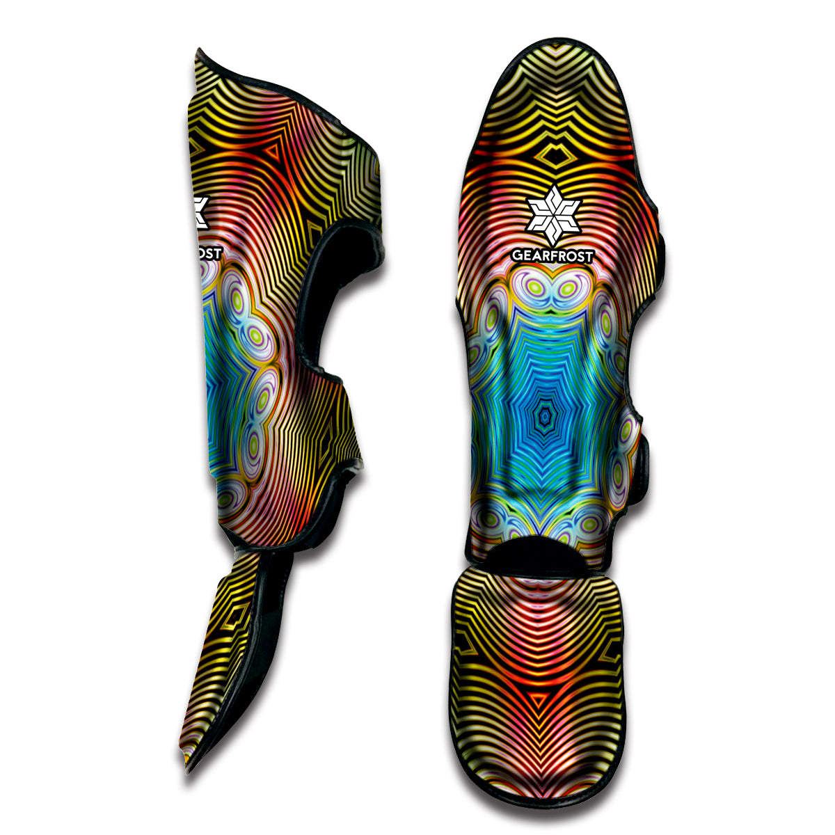 Psychedelic Kaleidoscope Print Muay Thai Shin Guard