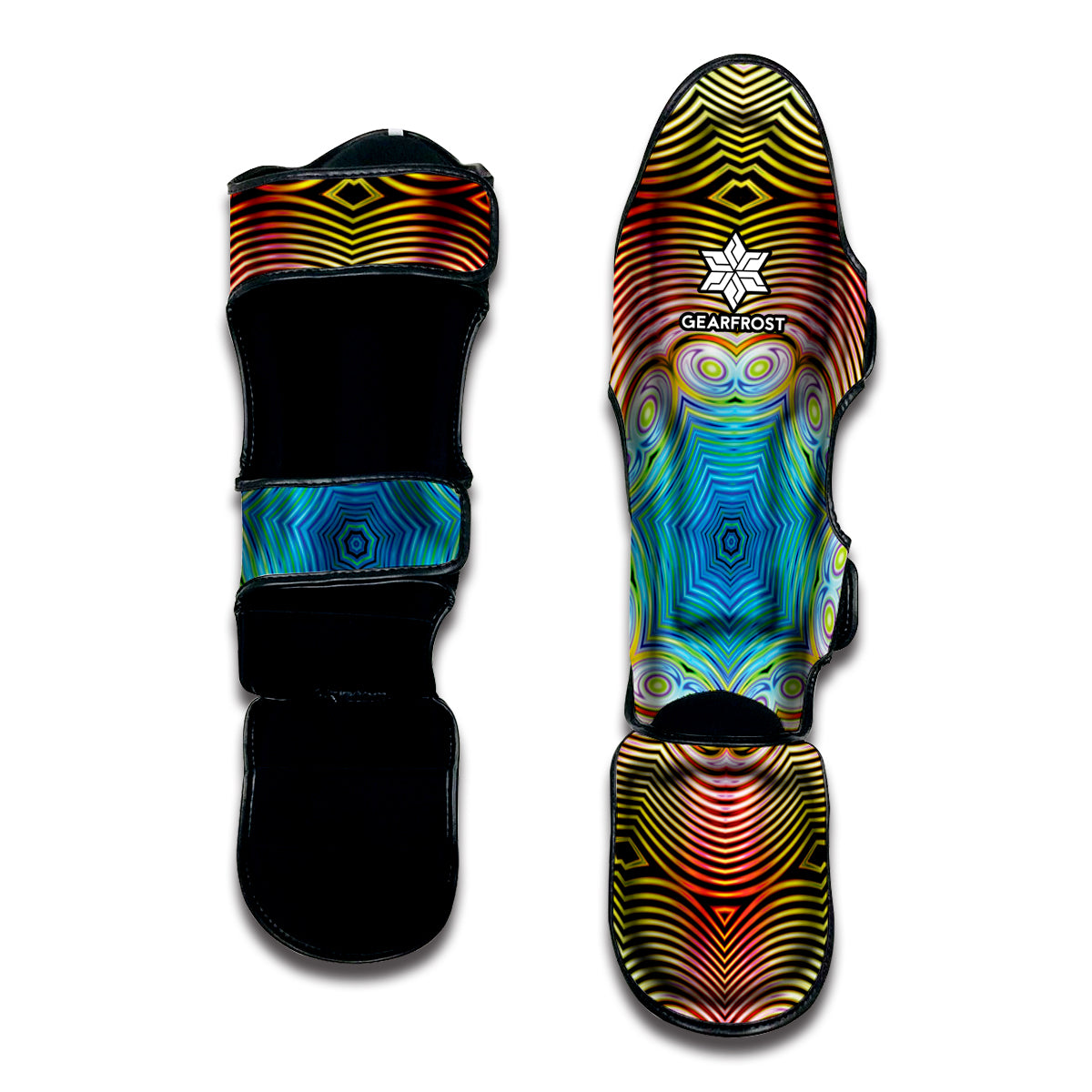 Psychedelic Kaleidoscope Print Muay Thai Shin Guard