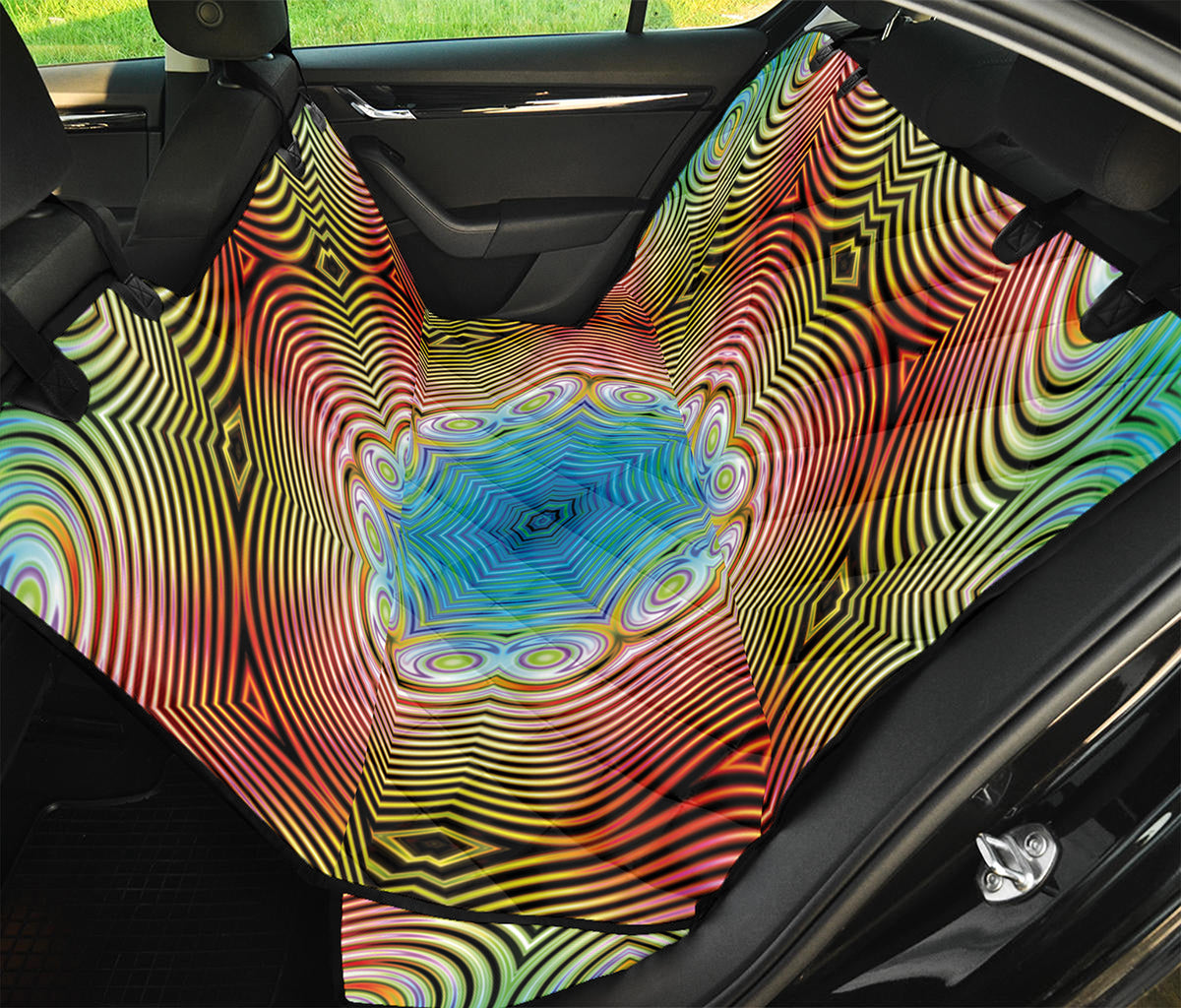 Psychedelic Kaleidoscope Print Pet Car Back Seat Cover