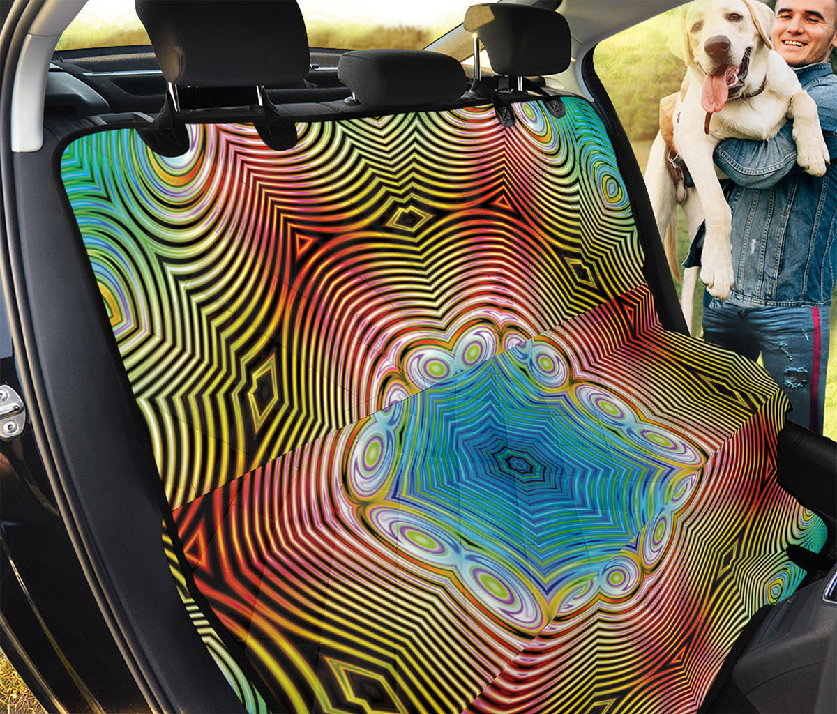 Psychedelic Kaleidoscope Print Pet Car Back Seat Cover