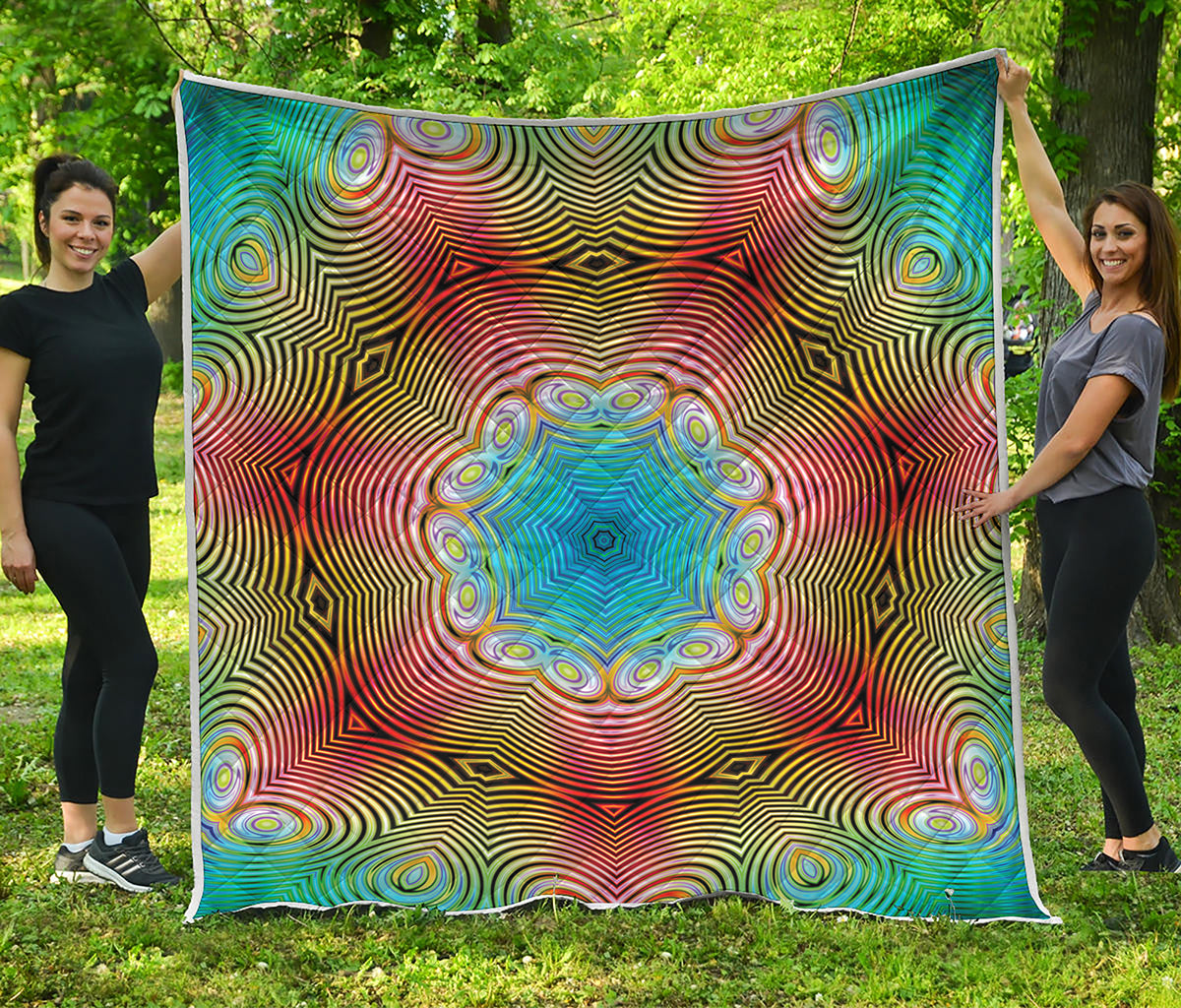 Psychedelic Kaleidoscope Print Quilt