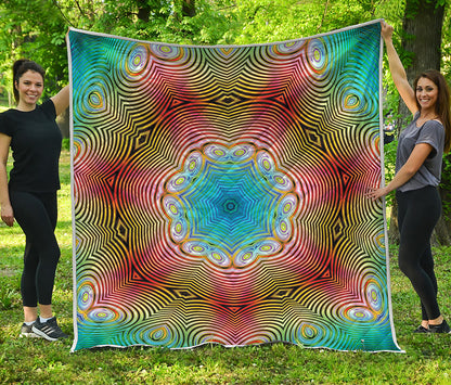 Psychedelic Kaleidoscope Print Quilt